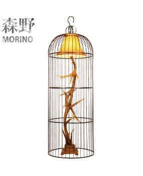 Morino Lighting American Country Antlers Living Room Bedroom Coffee Shop Villa Balcony Creative Personalized Floor Lamp