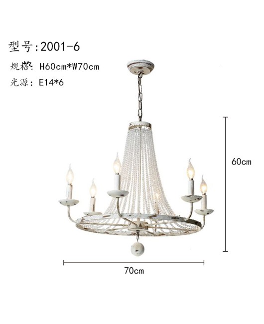 Morino Lighting American Country French Chandelier Living Room Dining Room Bedroom Villa Homestay Retro Iron Chandelier