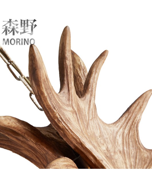 Morino Lighting American style pendant lamp, rural deer horn lamp, living room, restaurant, villa, homestay, retro creative deer horn pendant lamp