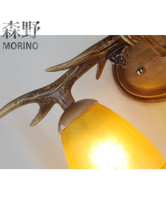 Morino Lighting Export European American Rural Retro Antler Lamp Living Room Bedroom Bathroom Antler Mirror Front Light