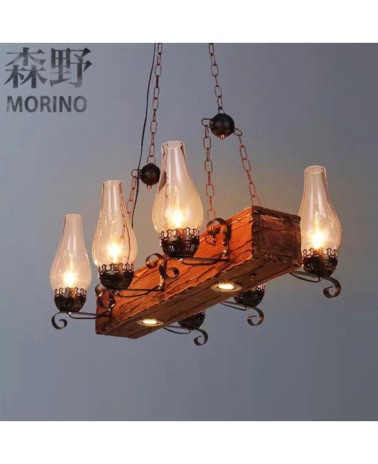 Morino Lighting American Country Wooden Lamp Living Room Dining Room Bedroom Villa Homestay Coffee Shop Clubhouse Wooden Pendant Light