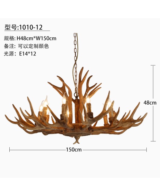 Morino Lighting American Country Antlers Living Room Dining Room Bedroom Villa Homestay Coffee Shop Clubhouse Antlers Pendant Light