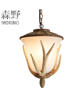 Morino Lighting American Rural Antlers Restaurant Living Room Entrance Balcony Corridor Coffee Shop Creative Antlers Pendant Light