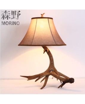 Morino Lighting American Rural Antlers Living Room Dining Room Coffee Shop Villa Balcony Corridor Retro Antlers Desk Lamp