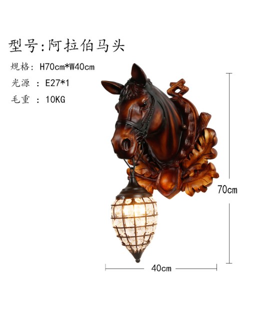 Morino Lighting American Rural Antlers Living Room Dining Room Bedroom Balcony Coffee Shop Villa Homestay Deer Head Wall Light