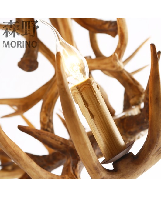 Morino Lighting American Country Antlers Living Room Dining Room Bedroom Villa Homestay Coffee Shop Clubhouse Antlers Pendant Light