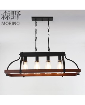 Morino Lighting American Country Wooden Lamp Living Room Bedroom Villa Homestay Balcony Creative French Wooden Pendant Light