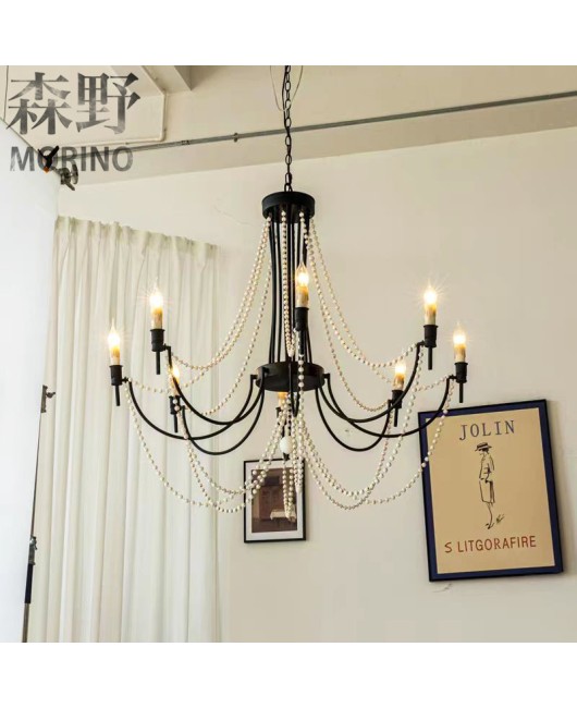 Morino Lighting American Country Wooden Lamp Living Room Dining Room Bedroom Villa Homestay Coffee Shop Clubhouse Wooden Pendant Light