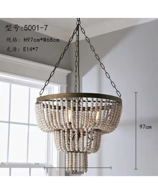 Senye Lighting American style countryside wrought iron lamp Living room Bedroom Villa Homestay Balcony Creative French wrought iron chandelier