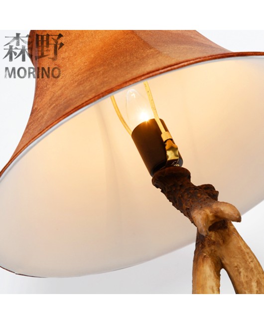 Morino Lighting American Country Desk Lamp Living Room Bedroom Bedhead Villa Homestay Creative Antlers Desk Lamp