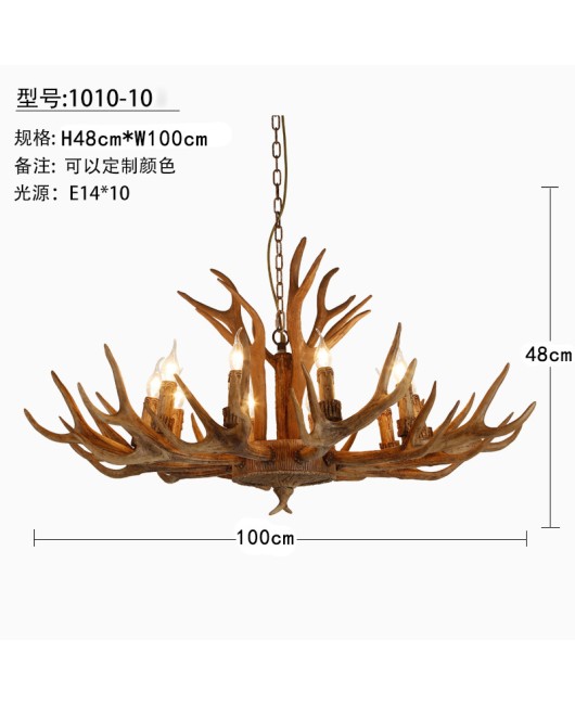 Morino Lighting American Country Antlers Living Room Dining Room Bedroom Villa Homestay Coffee Shop Clubhouse Antlers Pendant Light