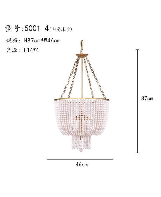 Morino Lighting French Country Wooden Lamp Living Room Bedroom Villa Homestay Balcony Creative Retro Solid Wood Pendant