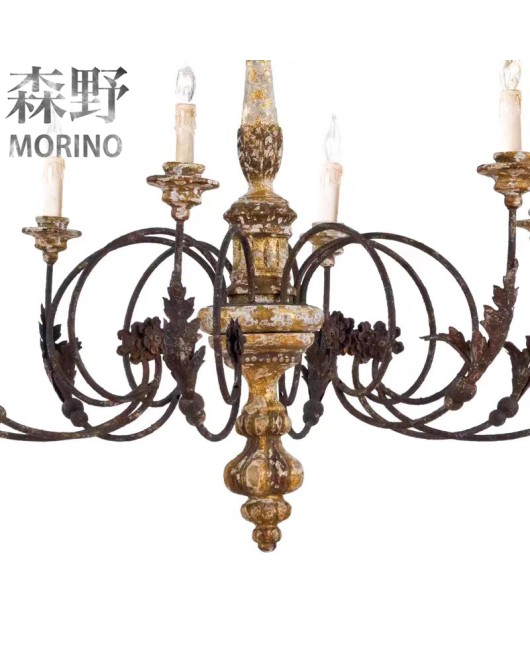 Morino Lighting American Country Wooden Lamp Living Room Dining Room Bedroom Villa Homestay Coffee Shop Clubhouse Wooden Pendant Light