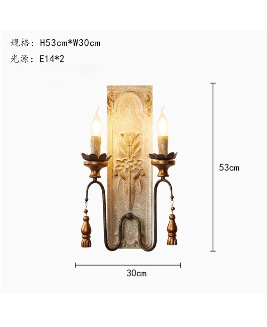 Morino Lighting American Country Wooden Wall Lamp Living Room Bedroom Villa Homestay Balcony Creative French Wooden Wall