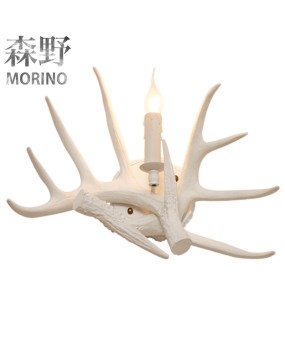 Morino Lighting American Wall Lamp Rural Boutique Antlers Living Room Dining Room Bedroom Coffee Shop Creative Antlers Wall Lamp