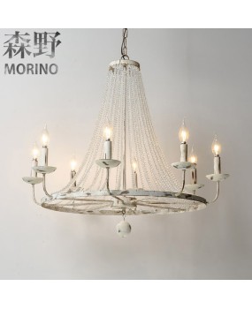 Morino Lighting American Country French Chandelier Living Room Dining Room Bedroom Villa Homestay Retro Iron Chandelier