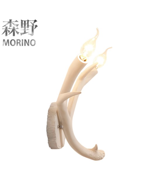 Morino Lighting American Wall Lamp Rural Boutique Antlers Living Room Dining Room Bedroom Coffee Shop Creative Antlers Wall Lamp