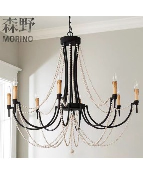 Morino Lighting American Country Wooden Lamp Living Room Dining Room Bedroom Villa Homestay Coffee Shop Clubhouse Wooden Pendant Light