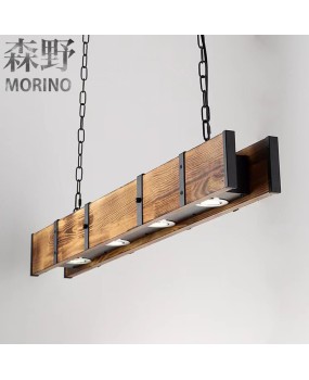 Morino Lighting American Country Wooden Lamp Living Room Dining Room Bedroom Villa Homestay Coffee Shop Clubhouse Wooden Pendant Light