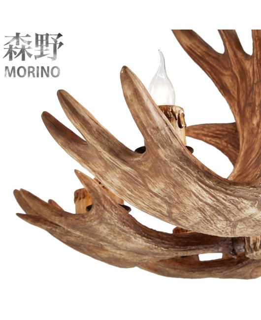 Morino Lighting American style pendant lamp, rural deer horn lamp, living room, restaurant, villa, homestay, retro creative deer horn pendant lamp