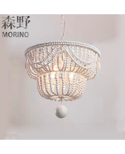 Morino Lighting American Country Wooden Lamp Living Room Bedroom Villa Homestay Balcony Creative French Wooden Pendant Light