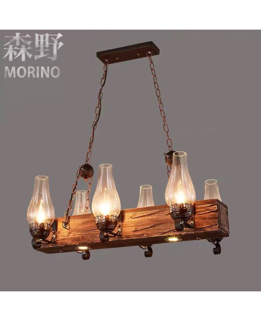 Morino Lighting American Country Wooden Lamp Living Room Dining Room Bedroom Villa Homestay Coffee Shop Clubhouse Wooden Pendant Light