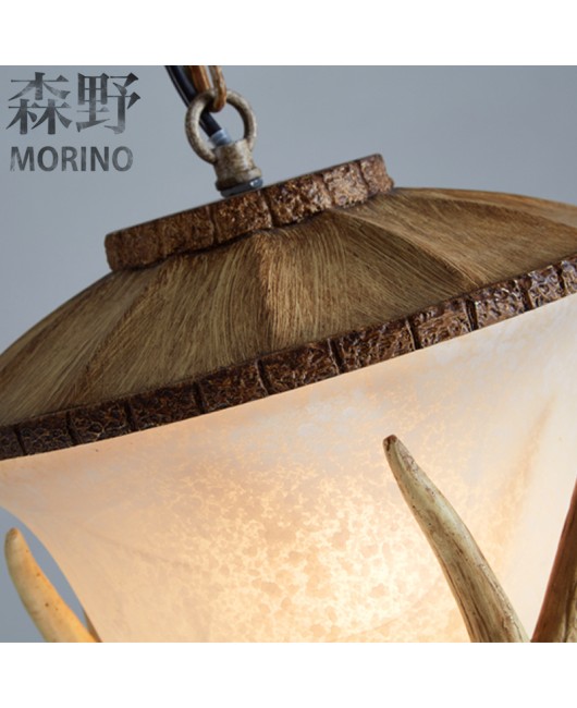 Morino Lighting American Rural Antlers Restaurant Living Room Entrance Balcony Corridor Coffee Shop Creative Antlers Pendant Light