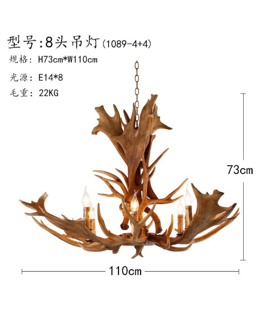 Morino Lighting American Rural Antlers Restaurant Living Room Entrance Balcony Corridor Coffee Shop Creative Antlers Pendant Light