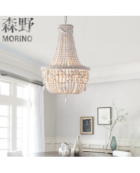 Morino Lighting American Country Wooden Lamp Living Room Bedroom Villa Homestay Balcony Creative French Wooden Pendant Light