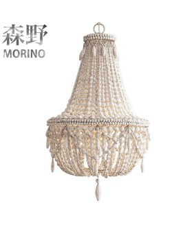 Morino Lighting American Country Wooden Lamp Living Room Bedroom Villa Homestay Balcony Creative French Wooden Pendant Light