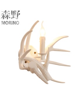 Morino Lighting American Wall Lamp Rural Boutique Antlers Living Room Dining Room Bedroom Coffee Shop Creative Antlers Wall Lamp