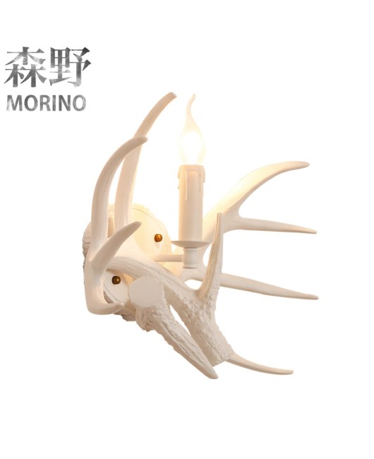 Morino Lighting American Wall Lamp Rural Boutique Antlers Living Room Dining Room Bedroom Coffee Shop Creative Antlers Wall Lamp