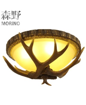 American countryside retro living room, dining room, bedroom, hallway, balcony, internet cafe, coffee shop, villa, deer horn ceiling light