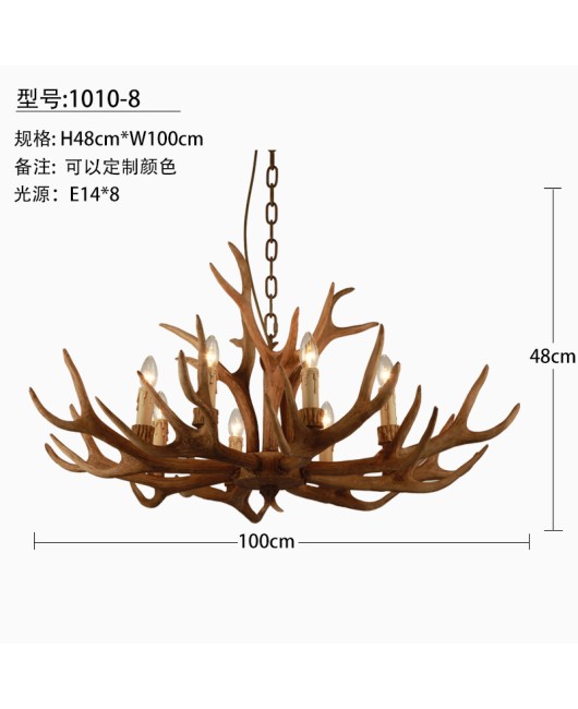 Morino Lighting American Country Antlers Living Room Dining Room Bedroom Villa Homestay Coffee Shop Clubhouse Antlers Pendant Light