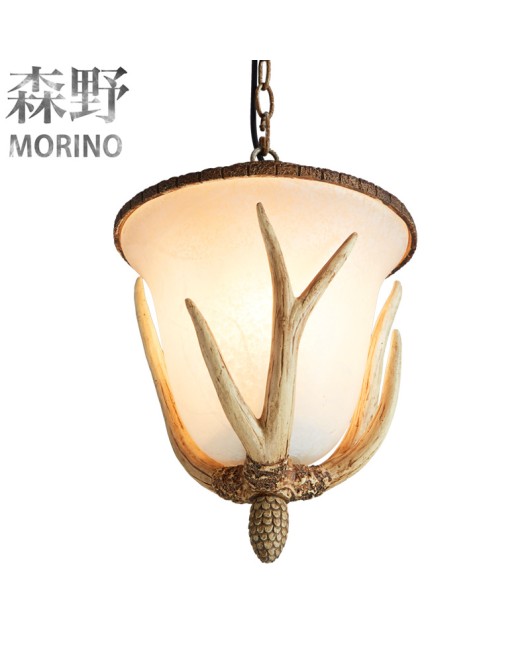 Morino Lighting American Rural Antlers Restaurant Living Room Entrance Balcony Corridor Coffee Shop Creative Antlers Pendant Light