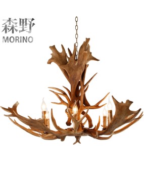 Morino Lighting American Rural Antlers Restaurant Living Room Entrance Balcony Corridor Coffee Shop Creative Antlers Pendant Light