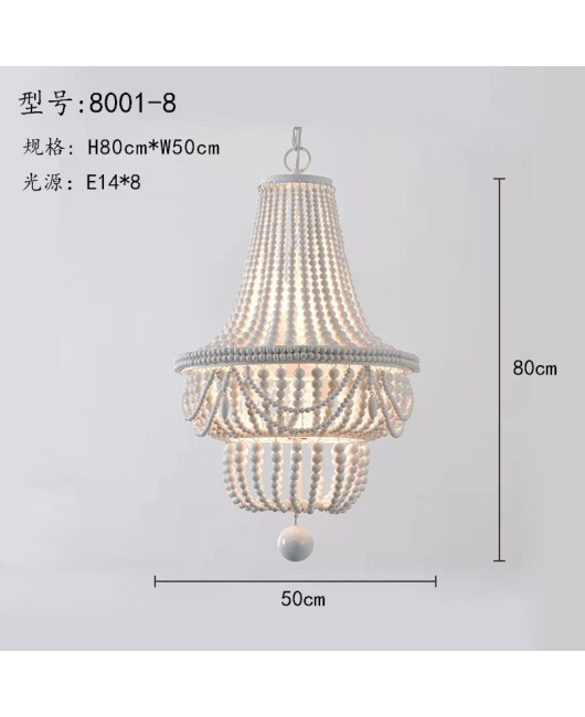 Morino Lighting American Country Wooden Lamp Living Room Bedroom Villa Homestay Balcony Creative French Wooden Pendant Light