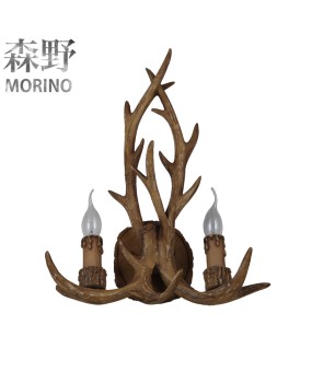 Morino Lighting American Wall Lamp Rural Retro Antlers Living Room Dining Room Bedroom Homestay Villa Antlers Wall Lamp