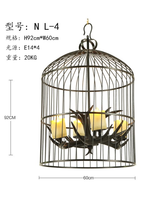 Morino Lighting American style pendant light restaurant entrance bedroom balcony corridor coffee shop villa homestay birdcage pendant light