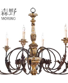 Morino Lighting American Country Wooden Lamp Living Room Dining Room Bedroom Villa Homestay Coffee Shop Clubhouse Wooden Pendant Light