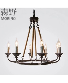 Morino Lighting American Country Wooden Lamp Living Room Bedroom Villa Homestay Balcony Creative French Wooden Pendant Light