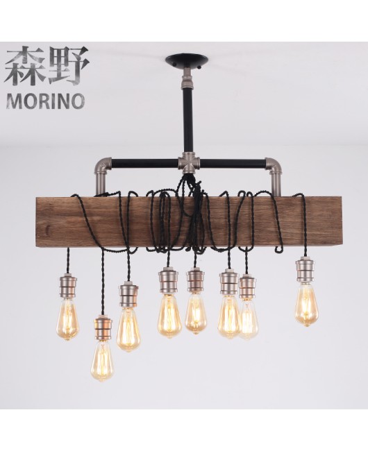 Morino Lighting American Country Wooden Lamp Living Room Dining Room Bedroom Villa Homestay Coffee Shop Clubhouse Wooden Pendant Light