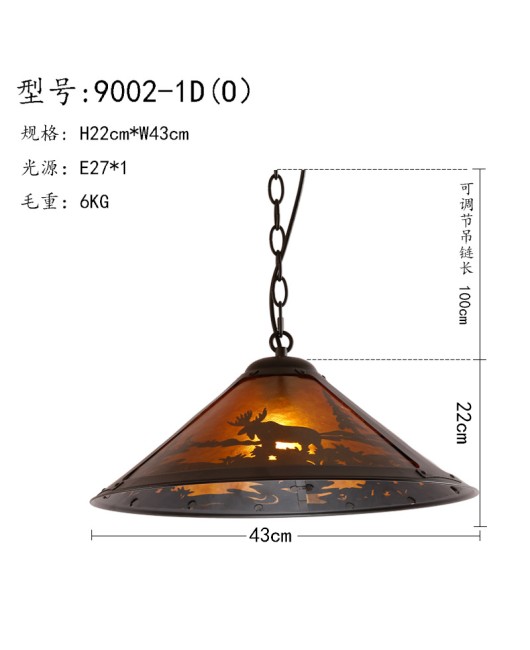 Senye Lighting American style countryside wrought iron small pendant lamp, living room bedroom bedside villa, homestay, creative small hanging lamp