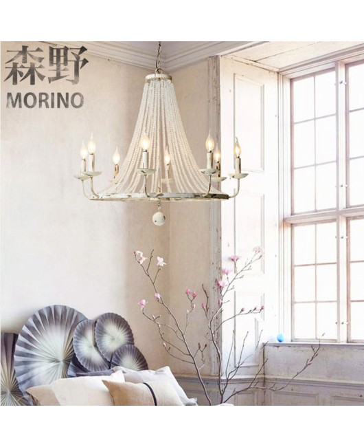 Morino Lighting American Country French Chandelier Living Room Dining Room Bedroom Villa Homestay Retro Iron Chandelier