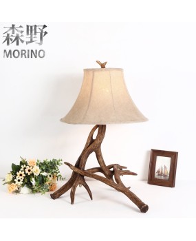 Morino Lighting American Rural Antlers Living Room Dining Room Coffee Shop Villa Balcony Corridor Retro Antlers Desk Lamp