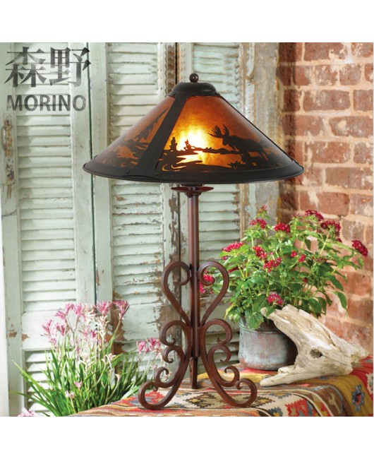 Senye Lighting American style rural wrought iron desk lamp Living room Bedroom Bedhead Villa Homestay Creative desk lamp