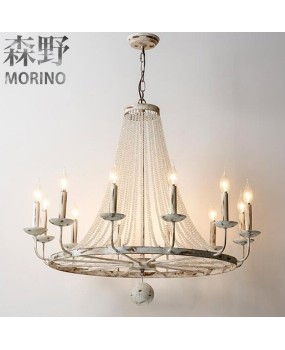 Morino Lighting American Country French Chandelier Living Room Dining Room Bedroom Villa Homestay Retro Iron Chandelier