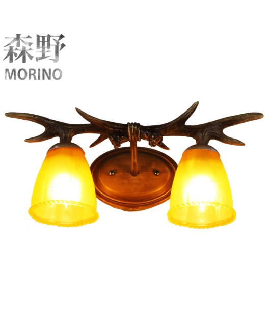 Morino Lighting Export European American Rural Retro Antler Lamp Living Room Bedroom Bathroom Antler Mirror Front Light