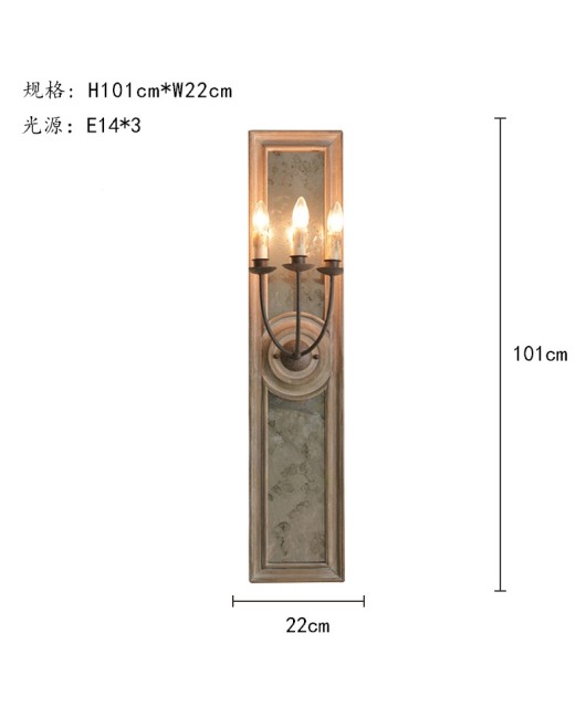 Morino Lighting American Country Wooden Wall Lamp Living Room Bedroom Villa Homestay Balcony Creative French Wooden Wall