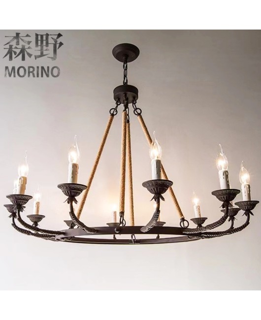 Morino Lighting American Country Wooden Lamp Living Room Bedroom Villa Homestay Balcony Creative French Wooden Pendant Light